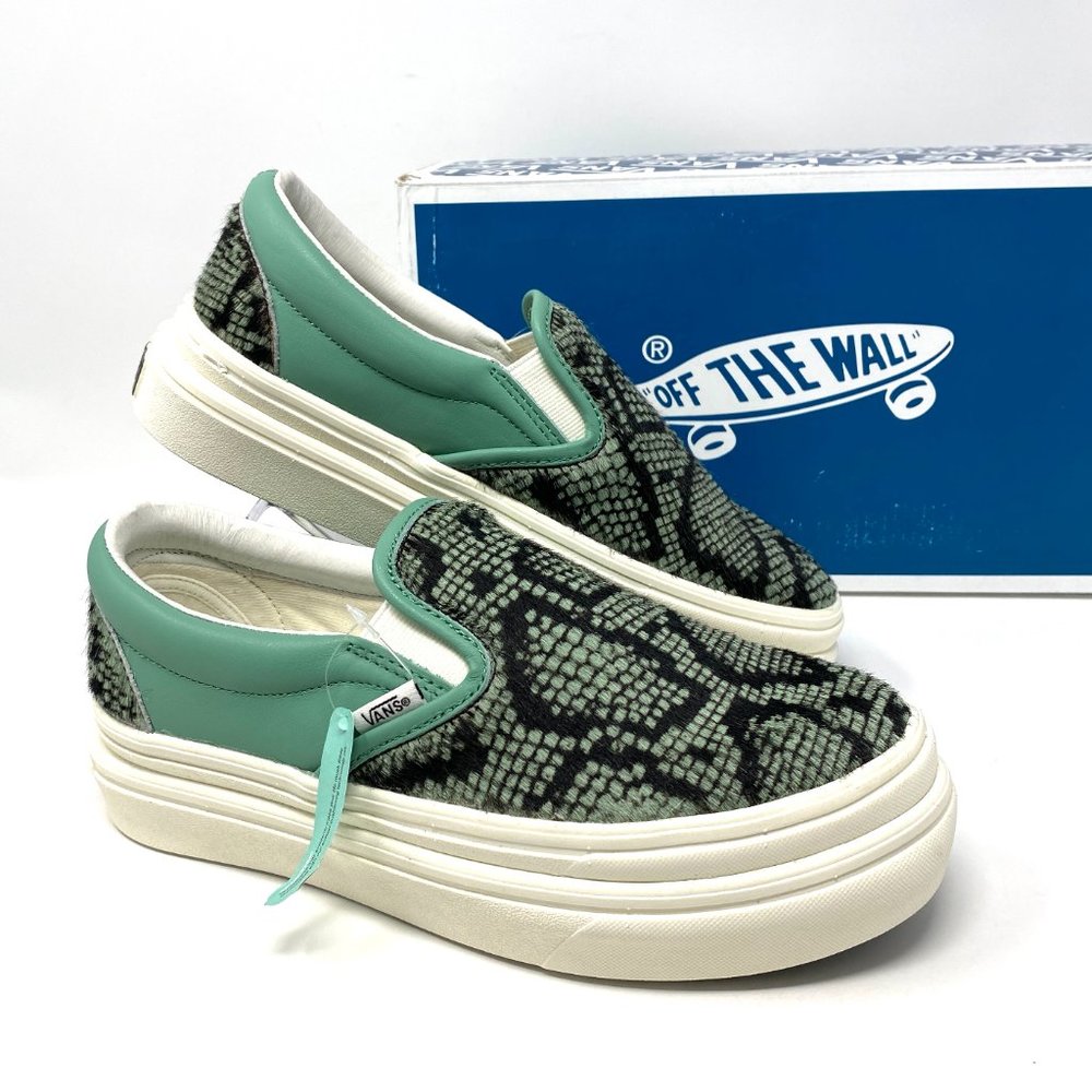 VANS PLATFORM Super Comfy Cush Crème Mint Leather Shoes Low Women's VN0A4U3I26G - Picture 9 of 11